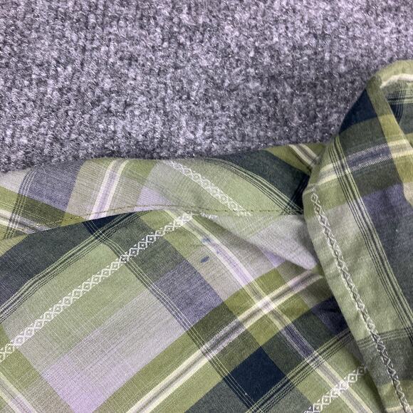 Canyon Guide Shirt Mens 2X Green Plaid Western Pearl Snap Short Sleeve Cowboy - Picture 4 of 8